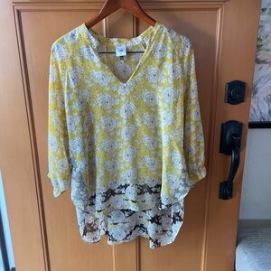 Cabi Floral Print Flowy Blouse
